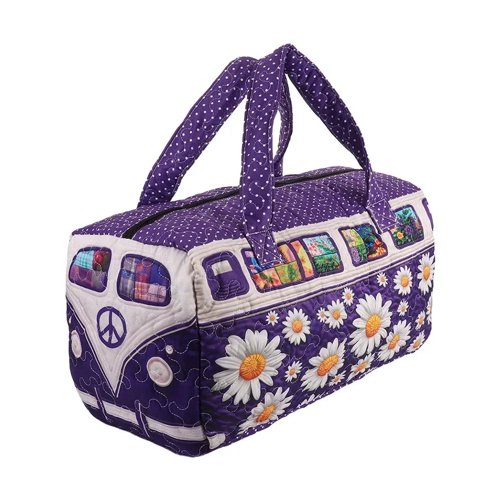 Adjustable Strap Quilted Duffle Bag 3D Quilting Craft Tote Bags Short-distance Handbag Large Capacity Travel Duffel Bag