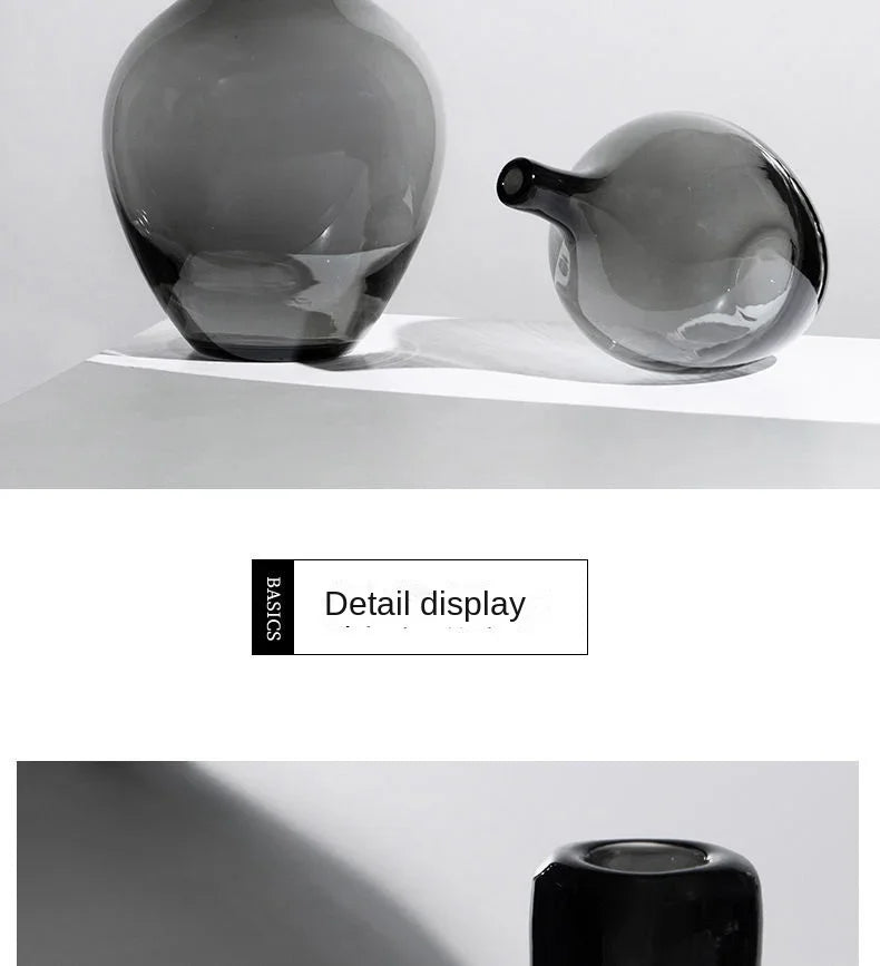 Japanese Style Big Belly Clear Glass Vase Living Room Decoration Simple Ins Home Room Decoration Wedding Decoration