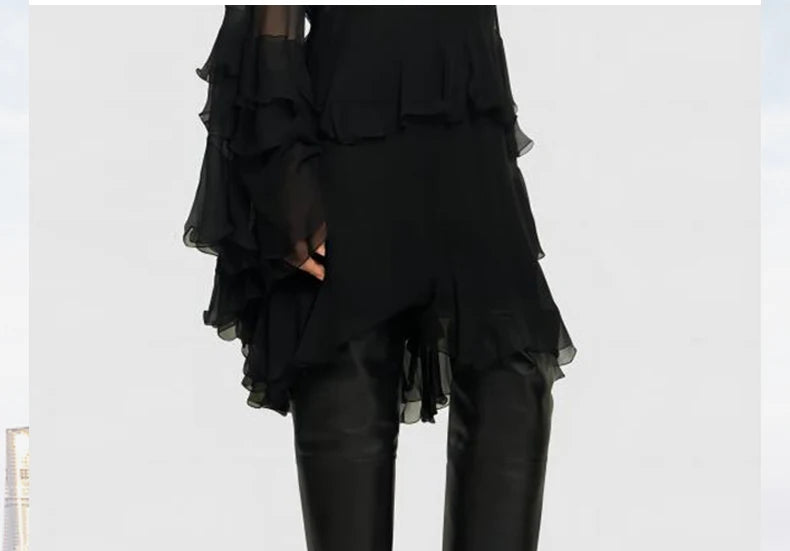 Elegant Leather Over The Knee Pleated Boots. Trendy Sexy Pointed Toe Stiletto.