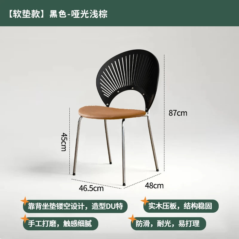 Home Furniture Restaurant Dining Chairs Living Room Leisure Chair Customized Stainless Steel Chairs Single Backrest Armchair