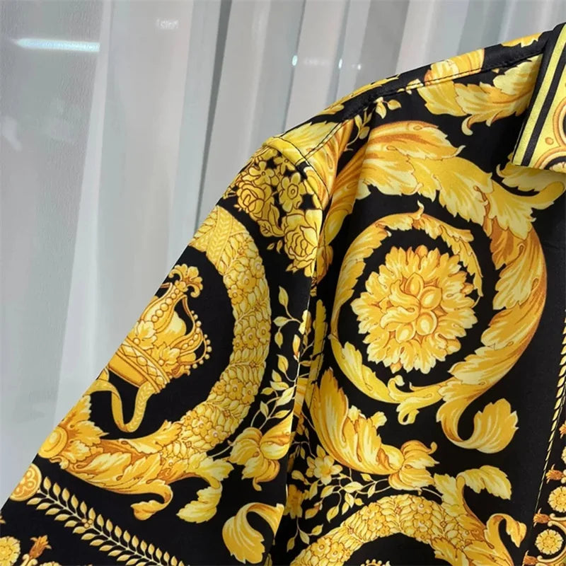 2025 Spring and Summer New Fashion Digital Printing Men's Short Sleeve Shirt High Quality Comfortable Lightweight Fabric