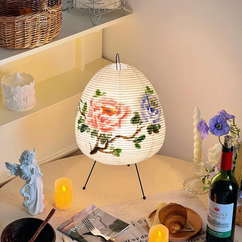 Classic Japanese Retro Rice Paper Table Lamp Japanese Wabi-sabi Advanced Atmosphere Bedside Table Lamp