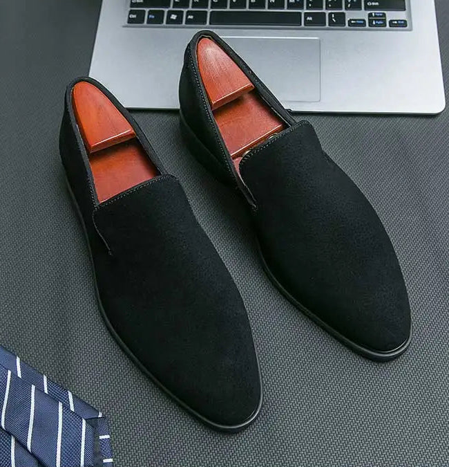 New In Red Bottom Shoes for Men Loafers Flock Solid Slip-On Party Men Dress Shoes Size 38-48 Free Shipping Men Shoes
