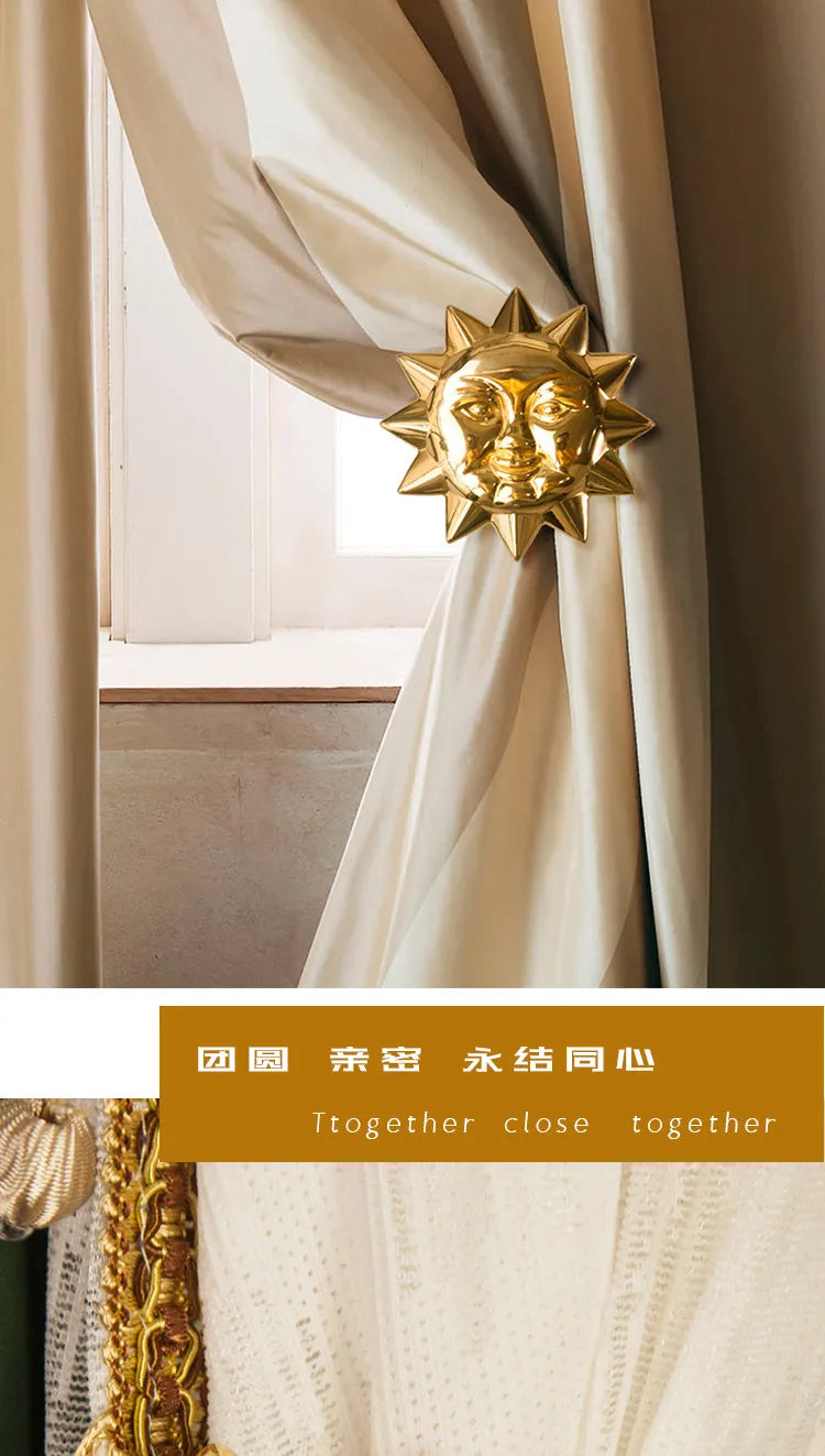 Luxury Brass Curtain Hook Retro Gold Wall Mounted Hanger for Bedroom Living Room Entryway Decor Elegant Hardware Accessories