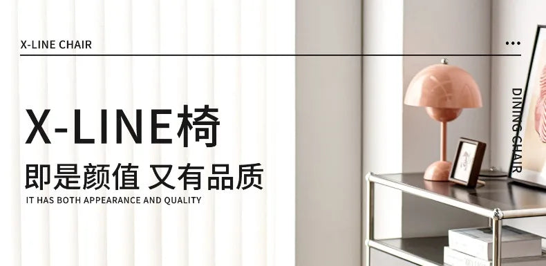 Korean Iron Dining Chair with Backrest Modern Minimalist Stackable Chair for Kitchen Designer Creative Metal Seat for Restaurant