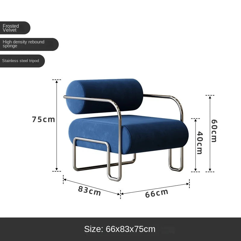 Homestay Light Luxury Reception Chair Stainless Steel Creative Leisure Bauhaus Single