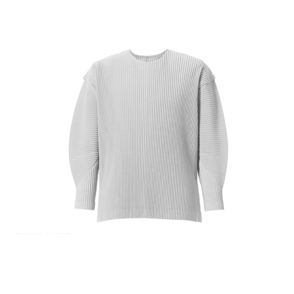 Autumn Summer New Original Miyake Pleated Men's T-shirt Long Sleeves O-neck Solid Color Casual Loose Style Fashion Male Tops