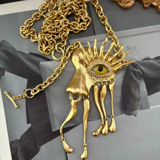 Eye Exaggerated Long Necklace Fashion Bracelet Earring Ring Brooch Jewelry