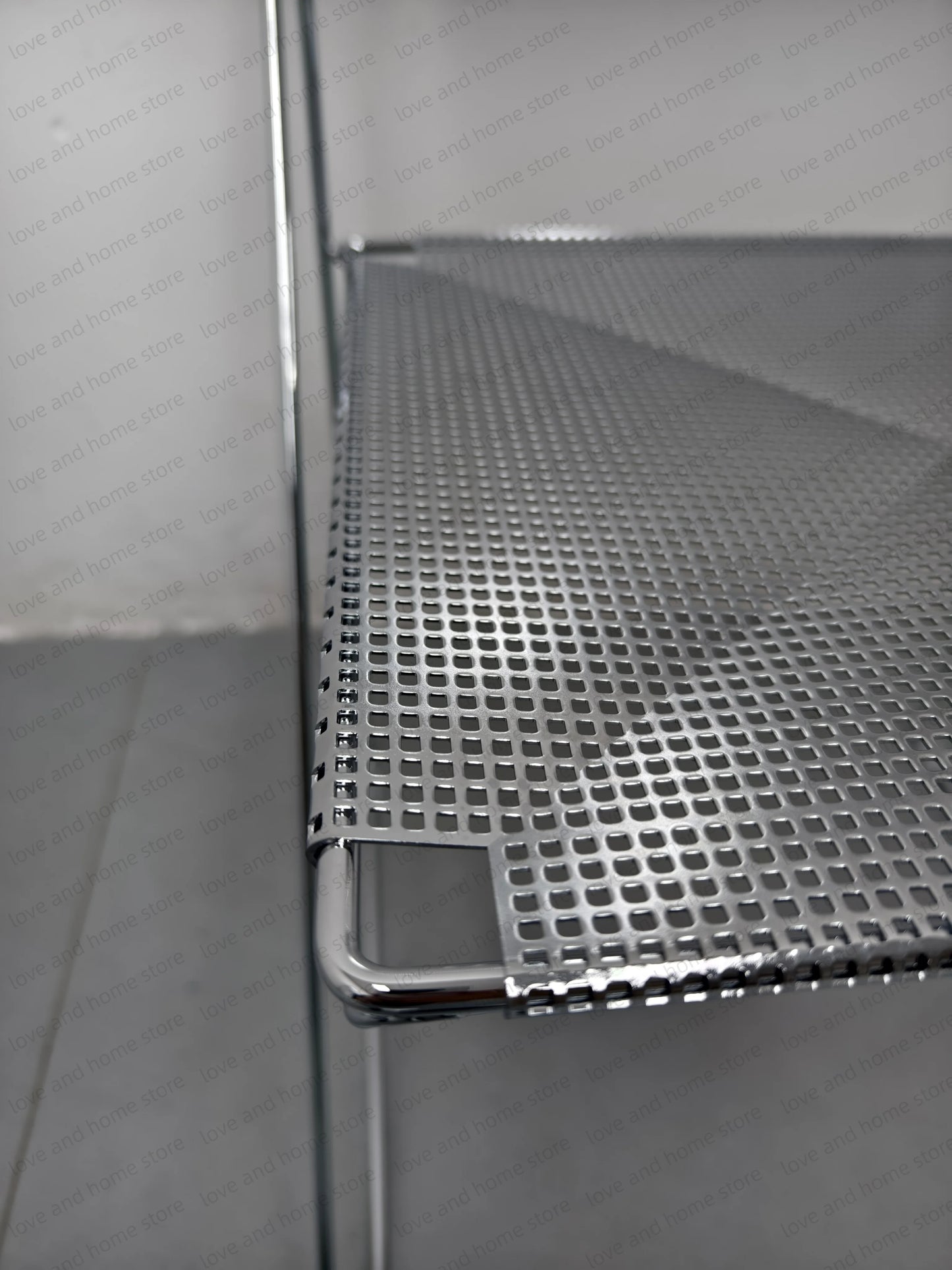 Nordic Stackable Dining Chair Chromed Stainless Steel Steelwire Wire Mesh Panel Minimalism Style Robust Construction Denmark