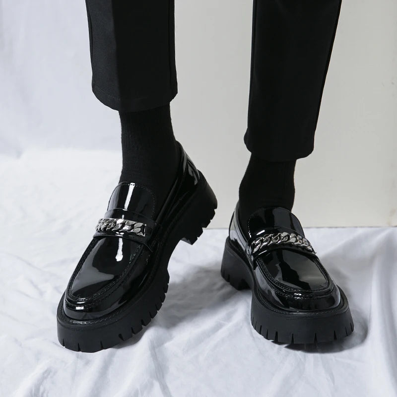 Genuine Leather Shoe for Men Increase Breathabe Casual Leather Shoes Trend Green British Big Head Shoes Men Casual Leather Shoes