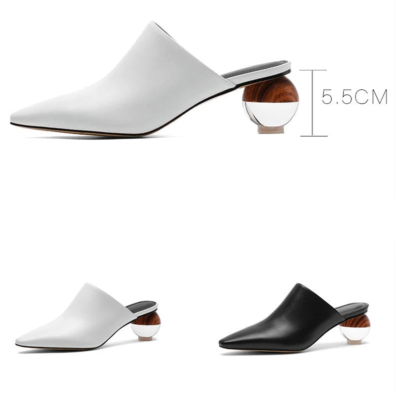 2025 Summer Fashion New Muller Shoes Women European Fashion Station Baotou Slippers Half-supported Outdoor Sandals Fashion Shoes