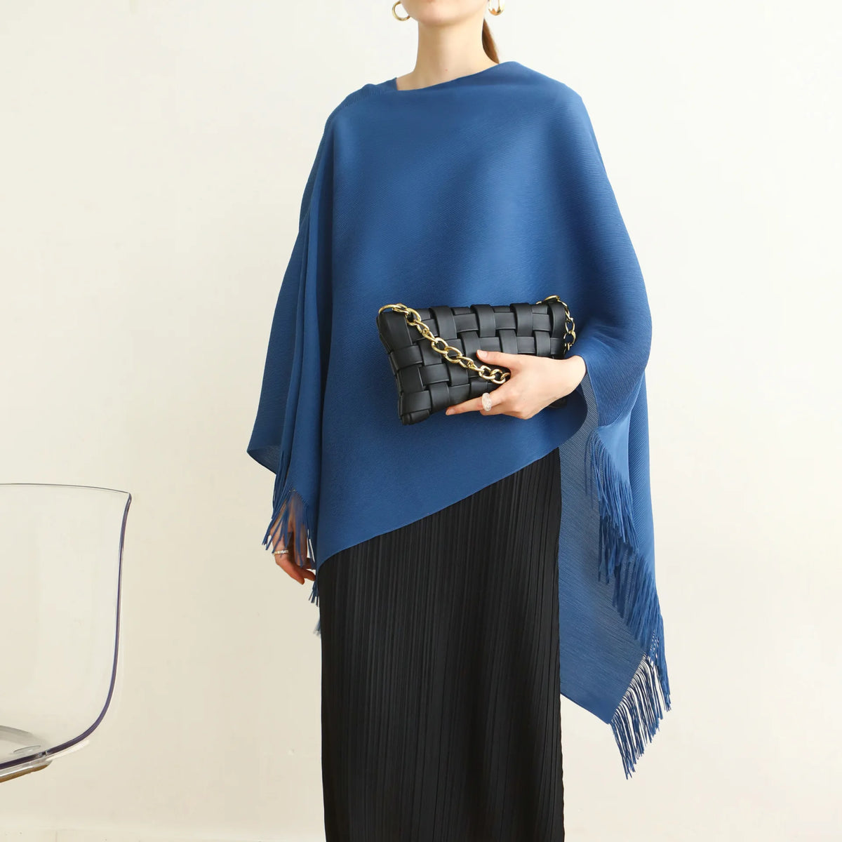 ALSEY Miyake Pleated Fringe Sleeveless Simple Shawl Jacket Autumn Spring New Light Luxury Solid Color Irregular Tops for Women's
