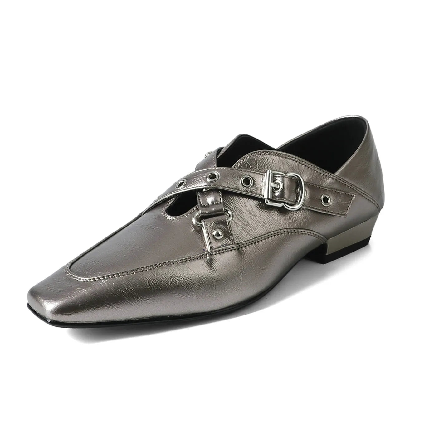 Women Pumps Shoes Low Heels Square Toe leather Pumps Ladies Casual leather Shoes Walk