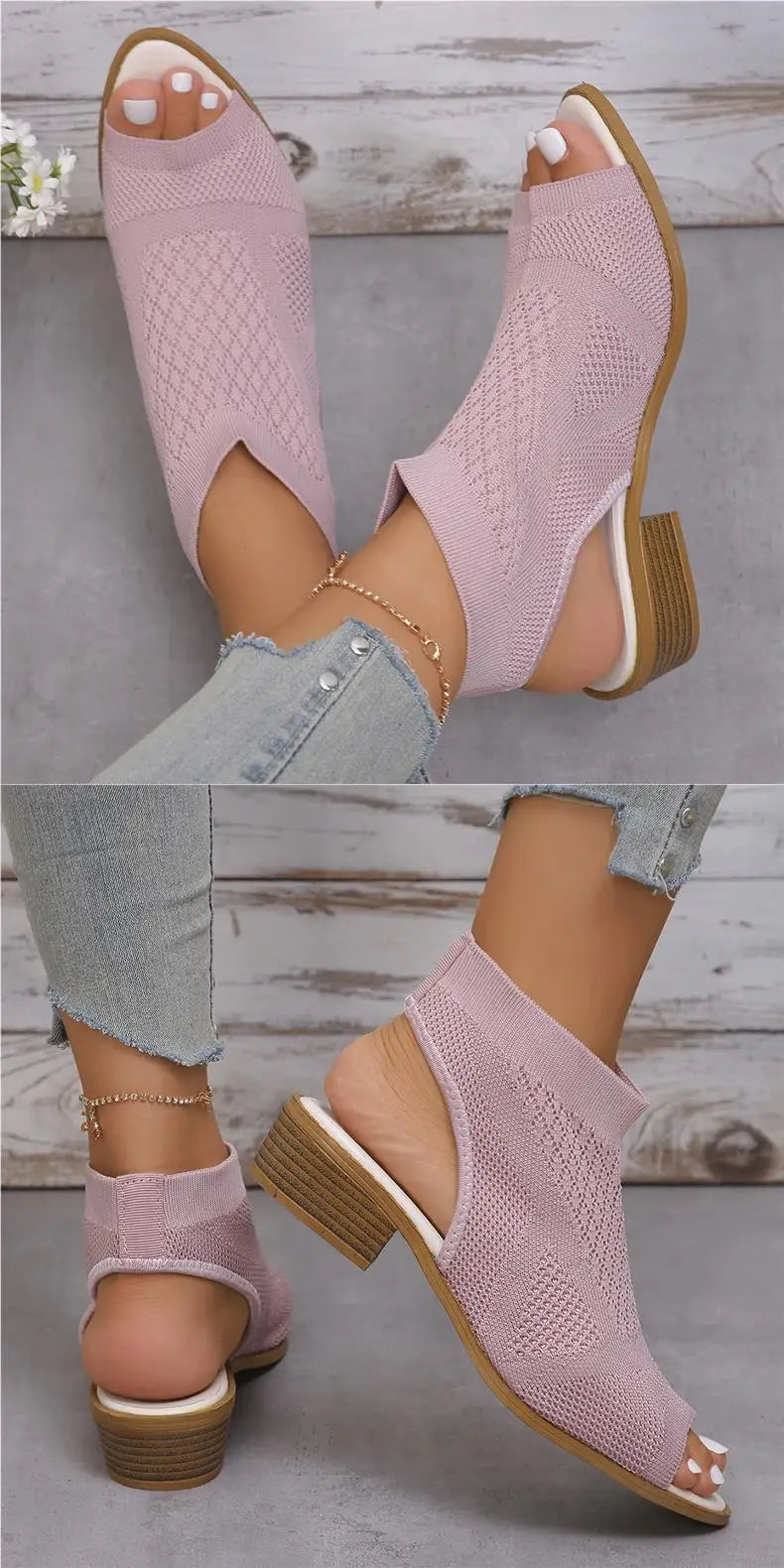 Sandals Fashion Summer Versatile Women Shoe Soft Non Slip Knitted Flat Shoes Breathable Hollow Fish Mouth Designer Shoes