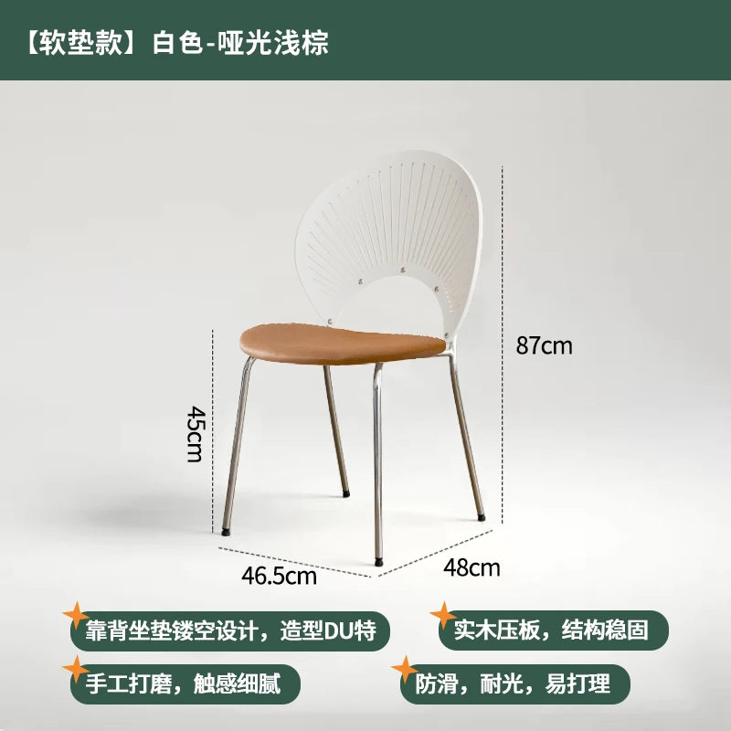 Home Furniture Restaurant Dining Chairs Living Room Leisure Chair Customized Stainless Steel Chairs Single Backrest Armchair