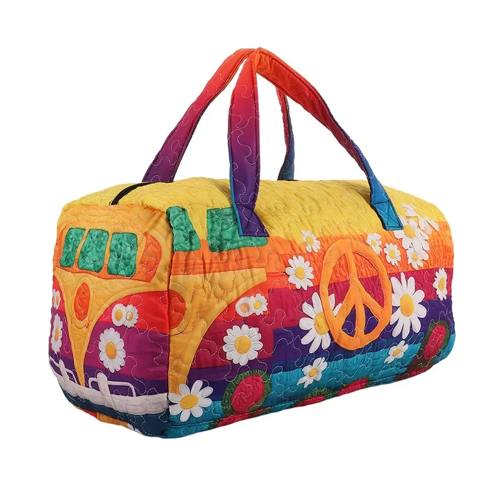 Adjustable Strap Quilted Duffle Bag 3D Quilting Craft Tote Bags Short-distance Handbag Large Capacity Travel Duffel Bag