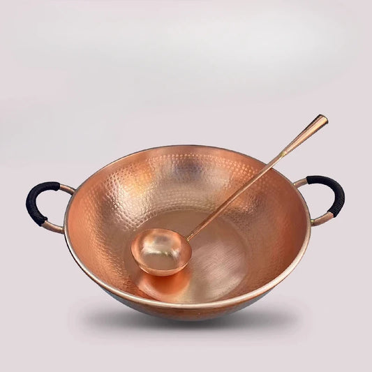 Artisan Hammered Copper Hot Pot Universal Heat Retention Cookware for All Stove Types Practical Soup Pot