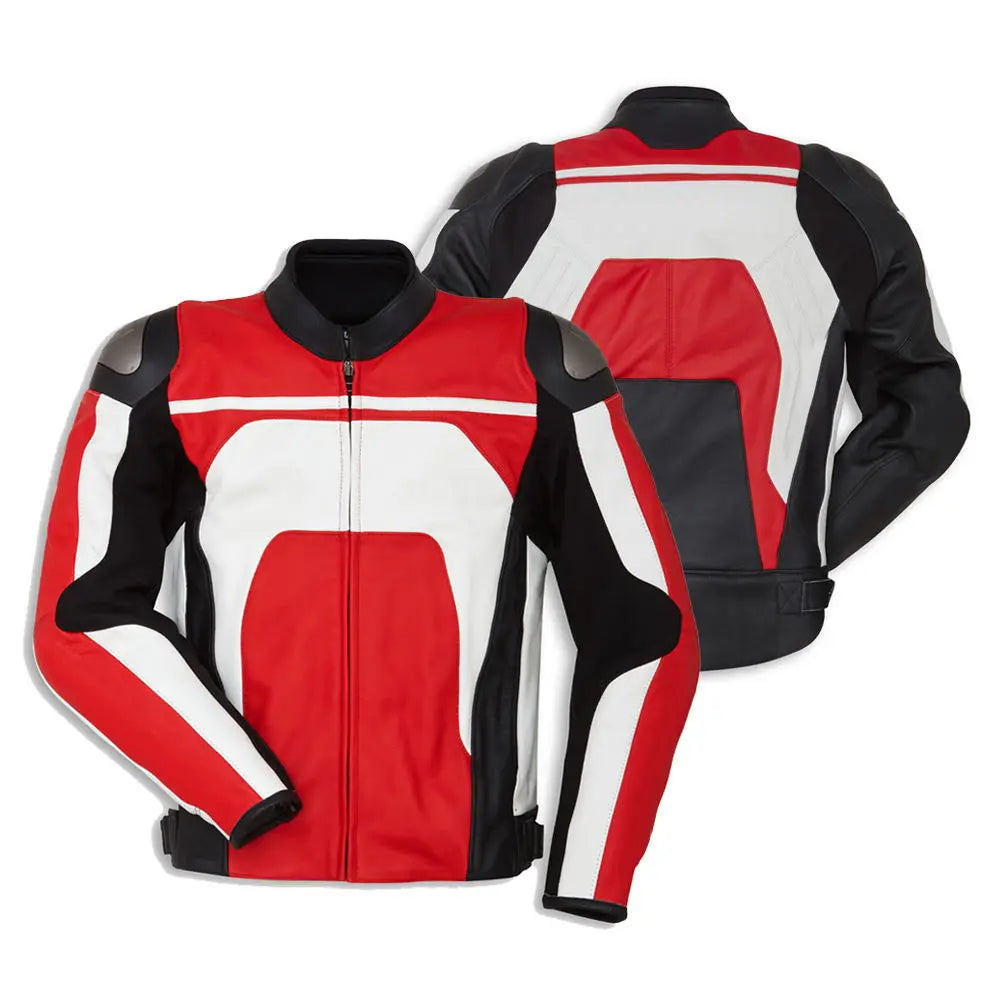 Premium High Quality Cowhide Leather Heat-Transfer Printed Racing Biker Protective Full Sleeve Unisex Motorcycle Jacket Enhanced