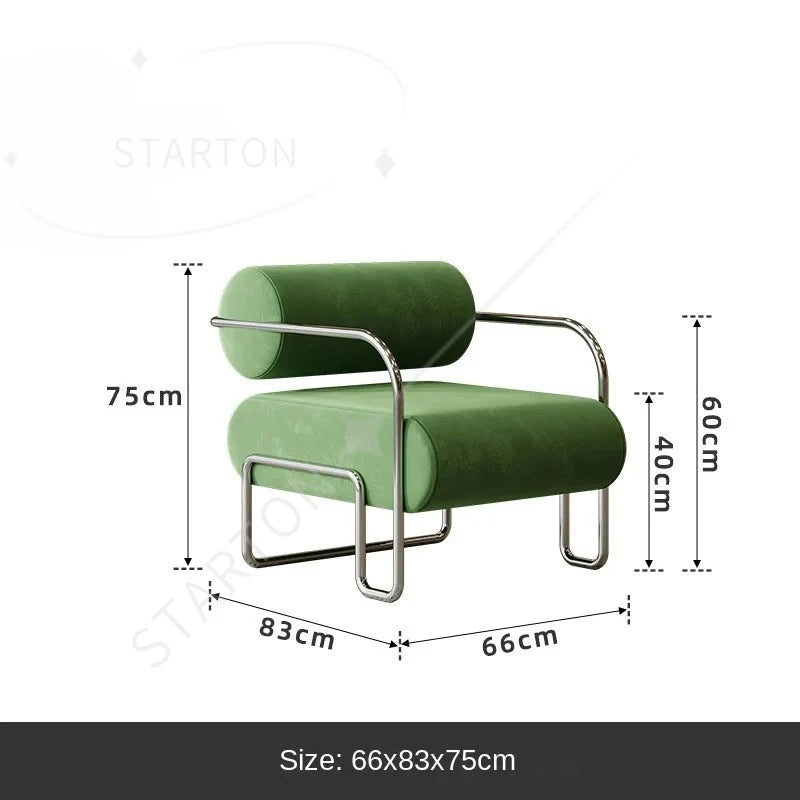 Homestay Light Luxury Reception Chair Stainless Steel Creative Leisure Bauhaus Single