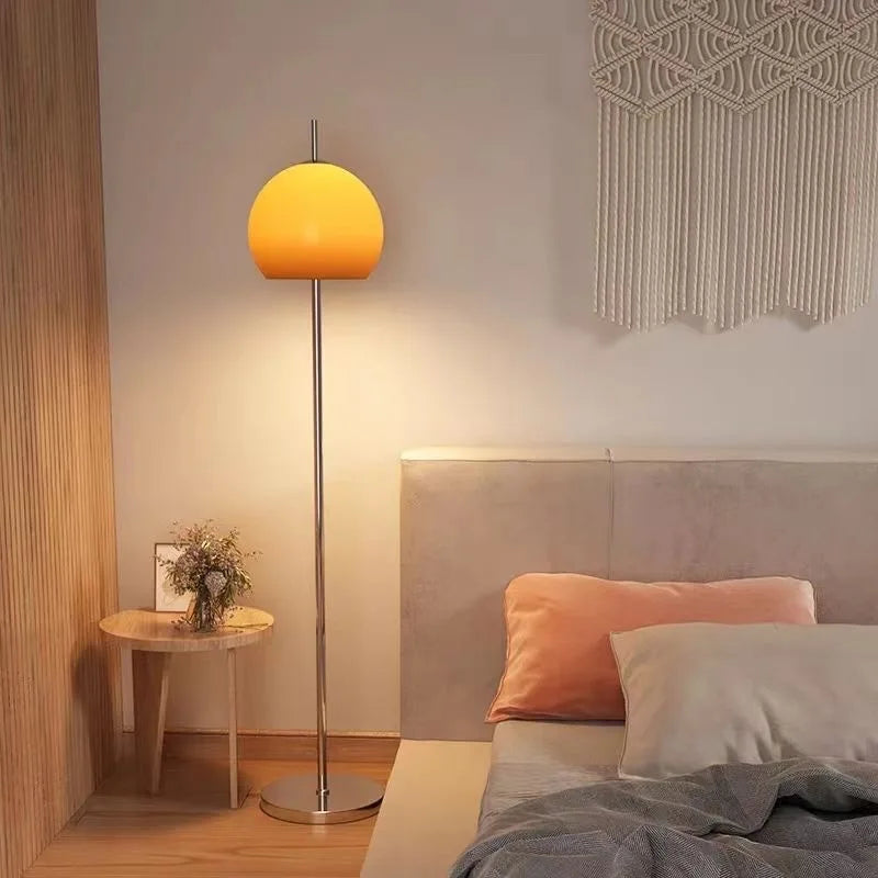 Floor Lamp Design Sense Retro Living Room Bedroom Study Glass Creative French Cream Atmosphere Vertical Table Lamp