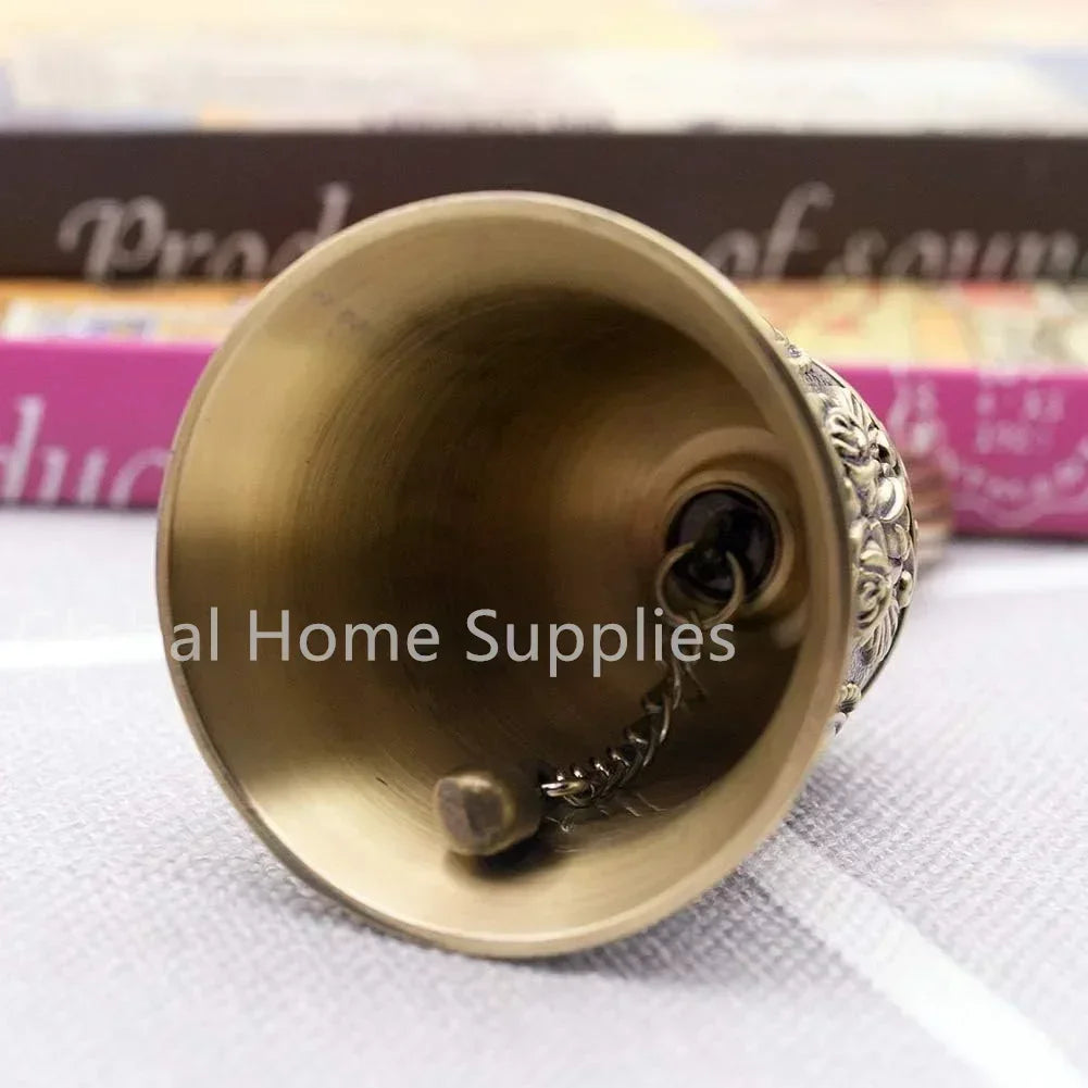 Brass Bronze Handicraft Bell Metal Call Bells Alarm Hand Held Service Call Bell Desktop Bell Tea Dinner Bell Bronze Christams Bell