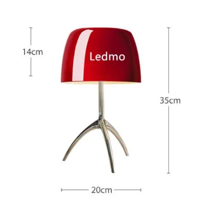 Italian Designer Glass Shade Table Lamp Tripod Desk Light for Bedroom