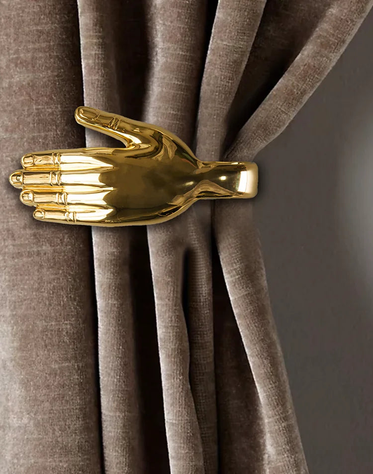 Luxury Brass Curtain Hook Retro Gold Wall Mounted Hanger for Bedroom Living Room Entryway Decor Elegant Hardware Accessories
