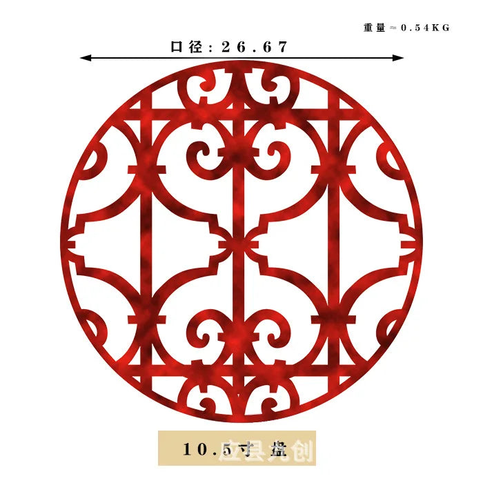 3 Color Ceramic Plate Hand-Painted Red Art Creative Round  Tableware Dinner Plates Set Charger Plates for Wedding Pasta Plate