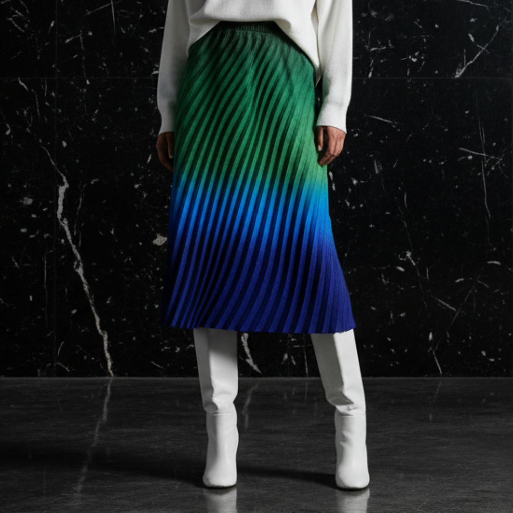 Miyake Pleated Gradient Half Skirt 2025 Summer New Fish Scale Pleats Elegant Temperament High Waist Half Skirt
