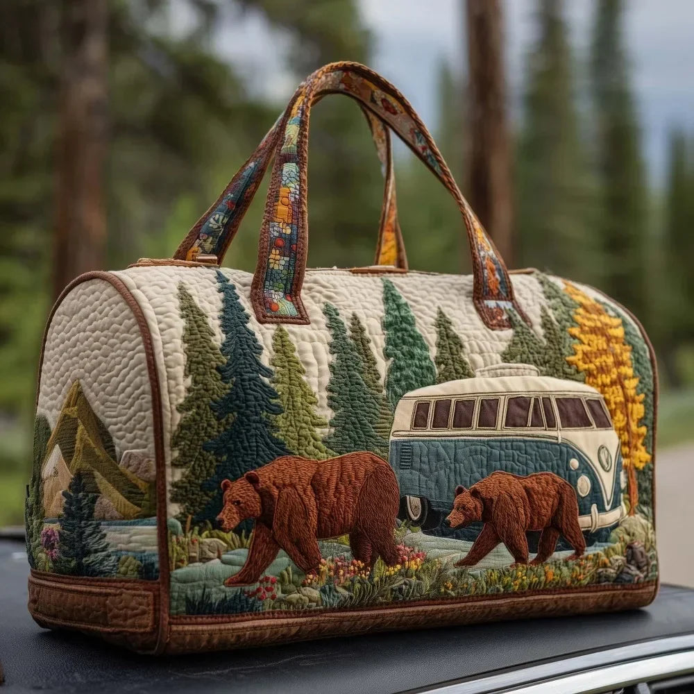Adjustable Strap Quilted Duffle Bag 3D Quilting Craft Tote Bags Short-distance Handbag Large Capacity Travel Duffel Bag
