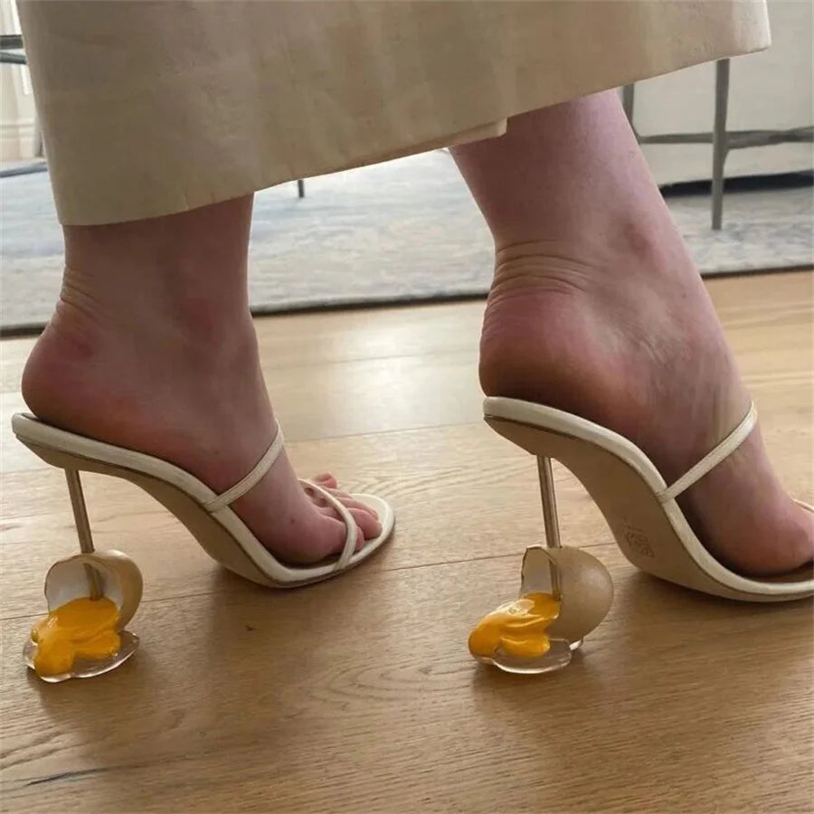Strange Egg Heel Women Slippers High Heel Shoes Dress Pumps Ladies Sexy Slides Designer Summer Gladiator Sandals Woman Stiletto