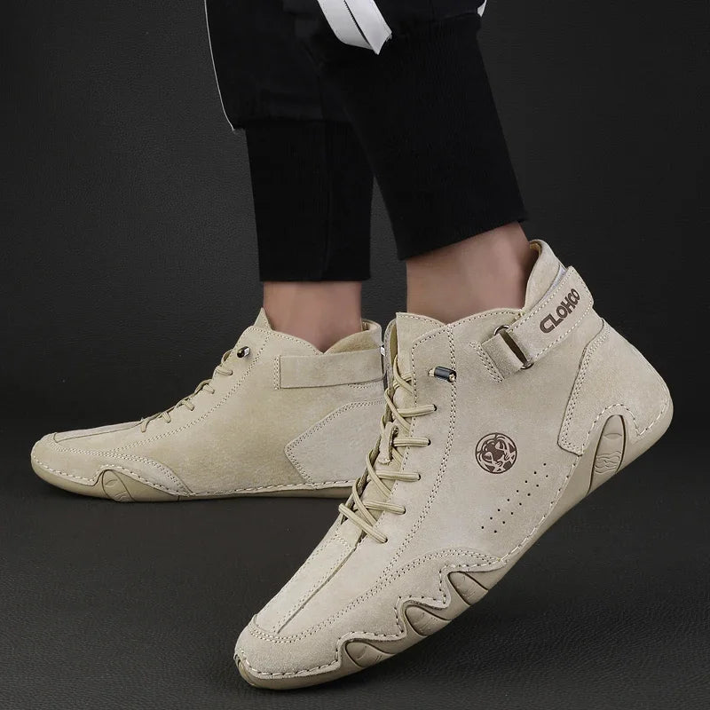 Men's Genuine Leather Shoes Ankle Boots 2024 Men Sneakers Outdoor Light Lace-Up Casual Shoes Fashion Loafers Winter Warm Boots