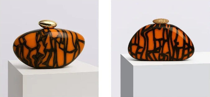 2026 creative bag design oblique span bag, willow shell acrylic bag, fashion wedding dinner clutch bag