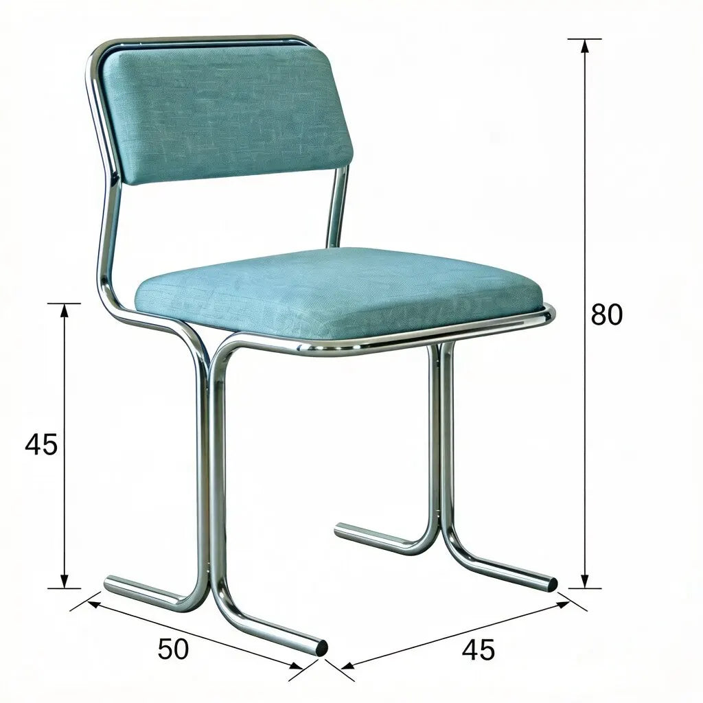 Bauhaus Style Dining Chair Modern Stainless Steel Counter Stool Retro Designer Living Room Chair Creative Kitchen Island Seats