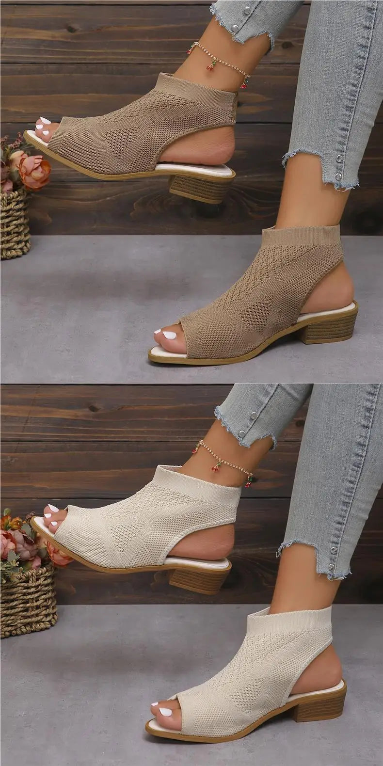 Sandals Fashion Summer Versatile Women Shoe Soft Non Slip Knitted Flat Shoes Breathable Hollow Fish Mouth Designer Shoes