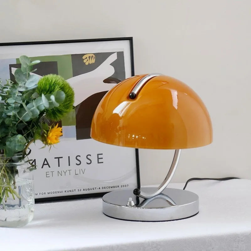 Italy Minimalist Bauhaus Table Lamps Orange Small Pudding Bedroom Beside Modern Living Room Study Desk Glass Small Night Lights