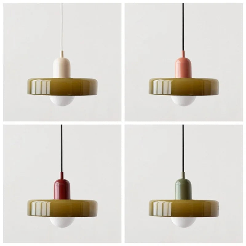 Modern Glass Pendant Lights Kitchen Restaurant Hanging Lamp Ceiling Chandeliers Nordic Decoration Denmark Orange Decor Lighting