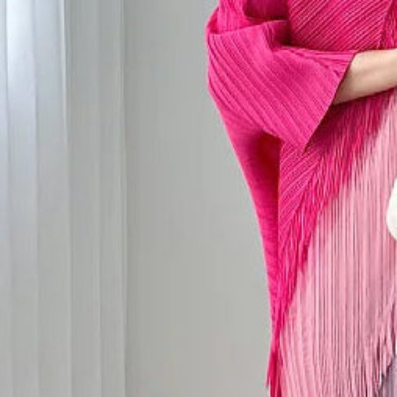 Fringe Pleated Dress Women's V-neck Bat Sleeve Splice Fashion Dress Women's 2026 Spring/Summer New