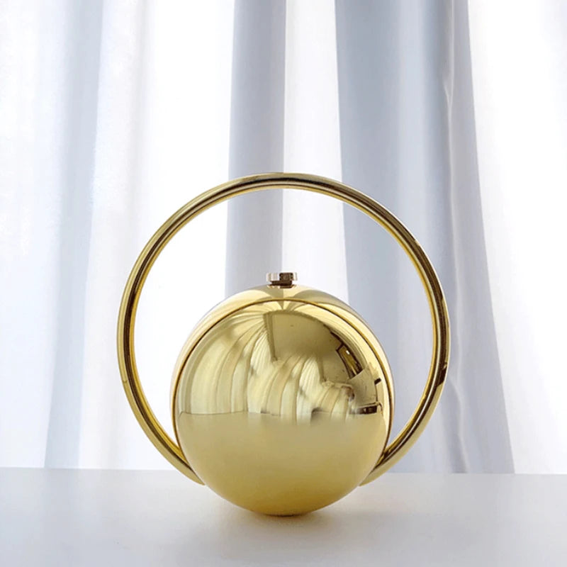  Designer Electroplating Circular Handle Handbag,Sphere Evening Elegant Clutch Purse,Women Fashion Marble Pattern Tote Bag