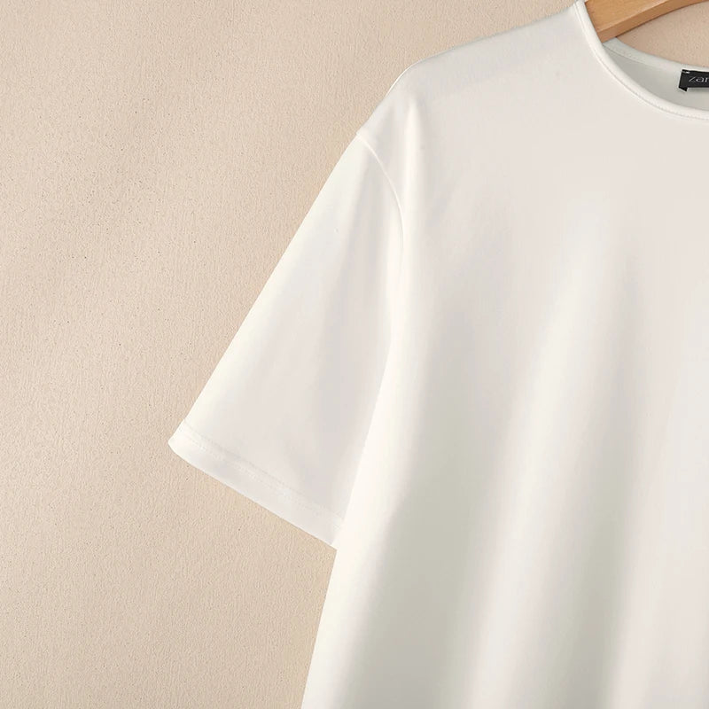 2025 ZANZEA Stylish Summer Blouse Women O Neck Short Sleeve Tops Elegant Solid OL Work Shirt Female Irregular Hem Blusas Mujer