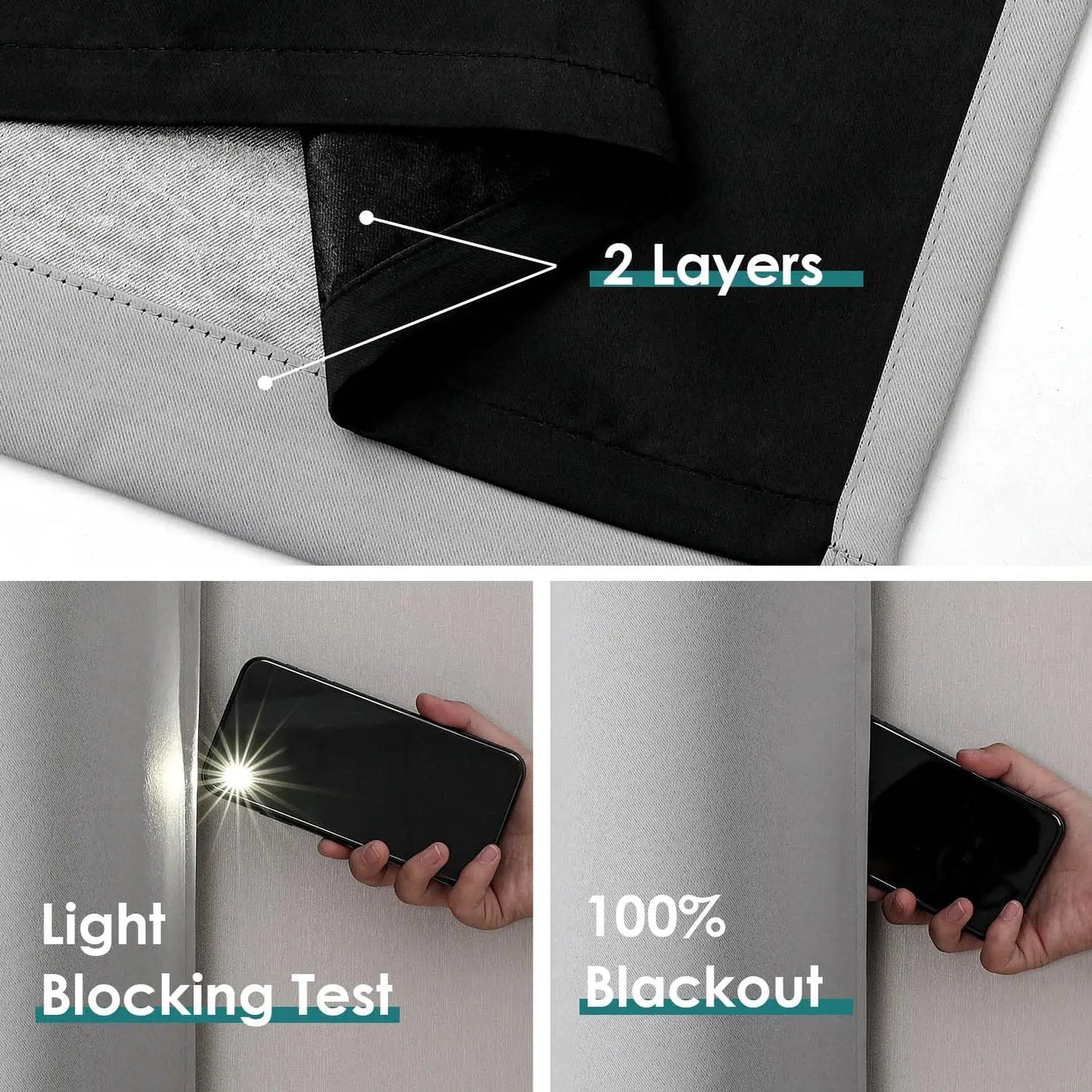 Blackout Curtains Eyelet 100% Light Blocking Thermal Insulated Curtains for Bedroom Living Room Darkening Drapes Door Curtains