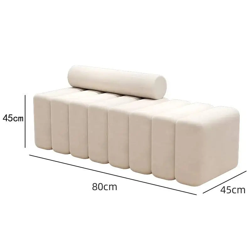 Bedside Bench Modern Creative Reception Coat Chair Light Luxury Fabric Casual Shoes Changing Stool 80x45x45cm