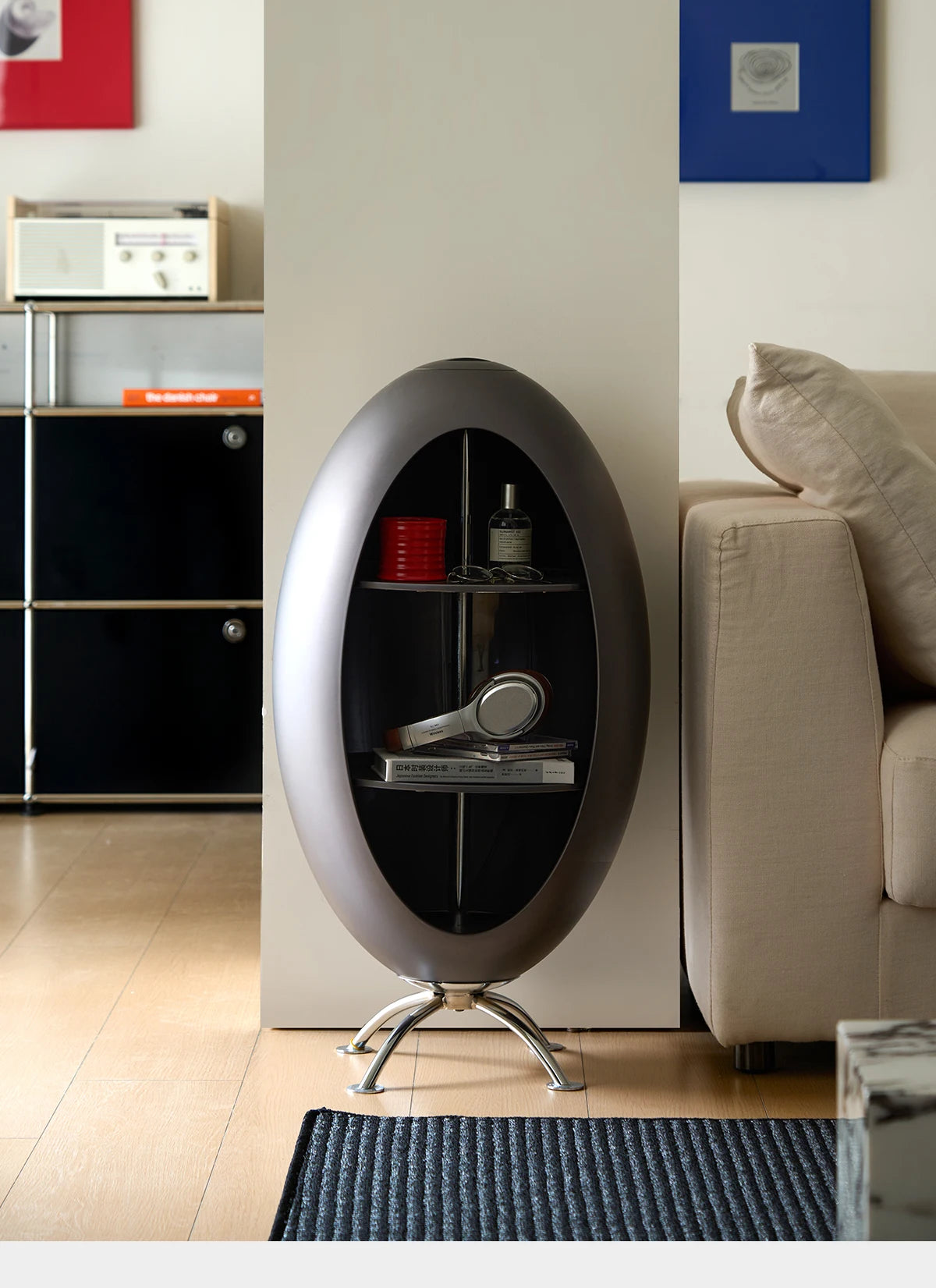 Home Decor Creative Rocket Cabinet Living Room Sofa Side Corner Snack Storage Rack Children's Room Multi Functional Bookshelf