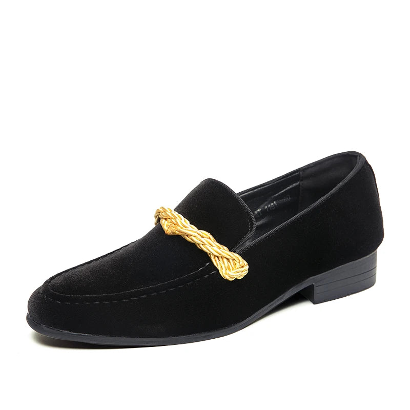Men's Handmade Minimalist Suede Leather Shoes (Black Green Blue Brown) Velvet Leather Fried Dough Twists Rope Lefu Shoes for Men