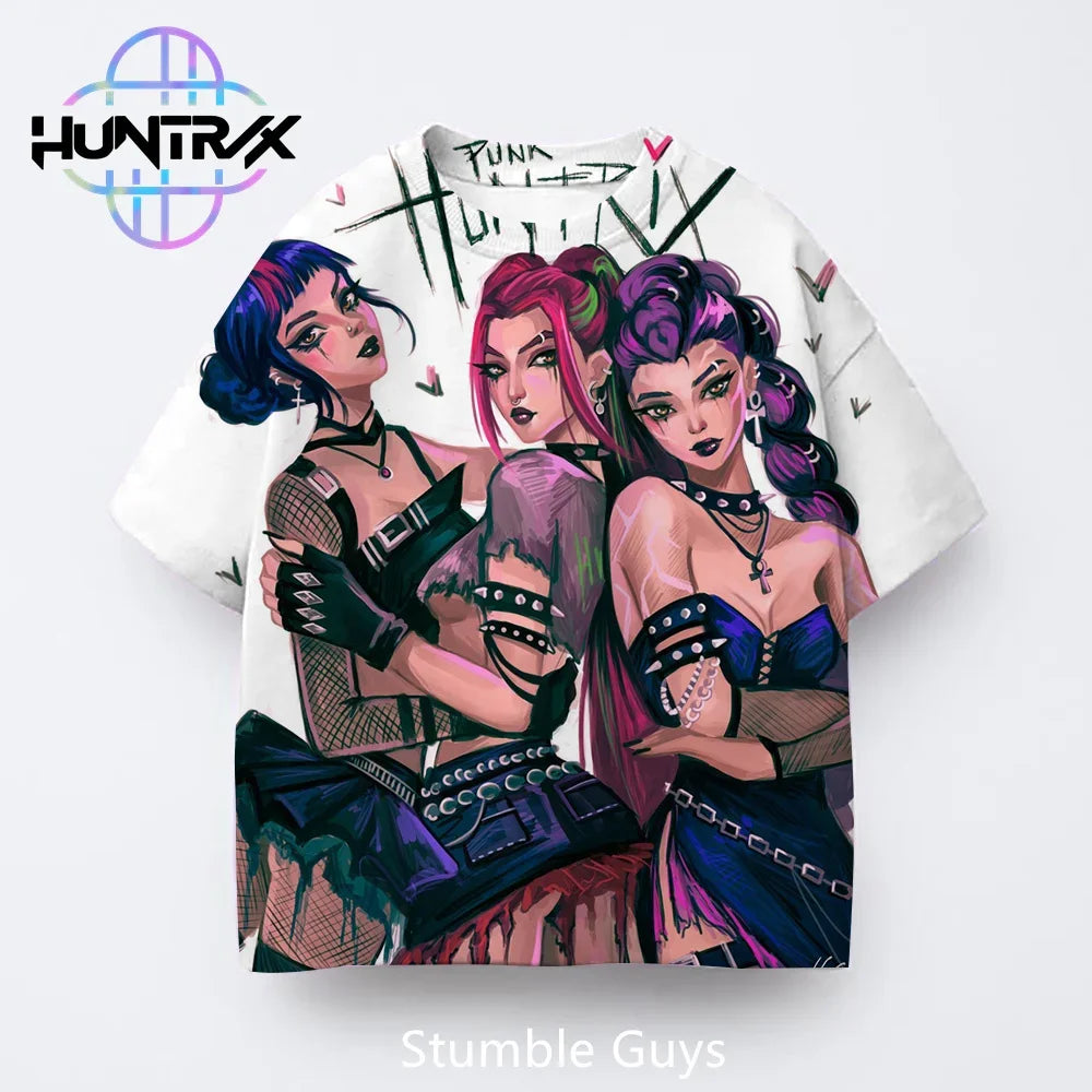 Summer Casual Fashion Kids Kpop Demon Hunters 3D Cartton Short Sleeve Boys Girls T-Shirt Anime Clothes