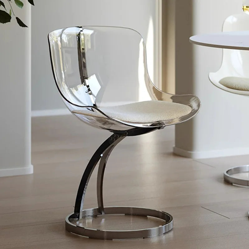 Furniture Nordic Transparent Acrylic Dining Chairs,Home Living Room Backrest Lounge Chairs,Bedroom Desks,Stool,Makeup Stools