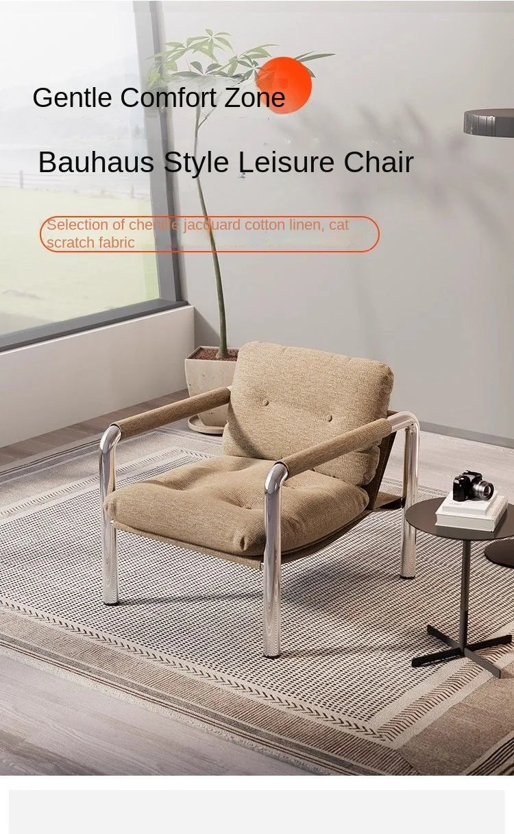 MOMO New Italian-style Bauhaus Lounge Chair Living Room Lazy Single Sofa Chair Light Luxury Premium Feeling Sofa Chair