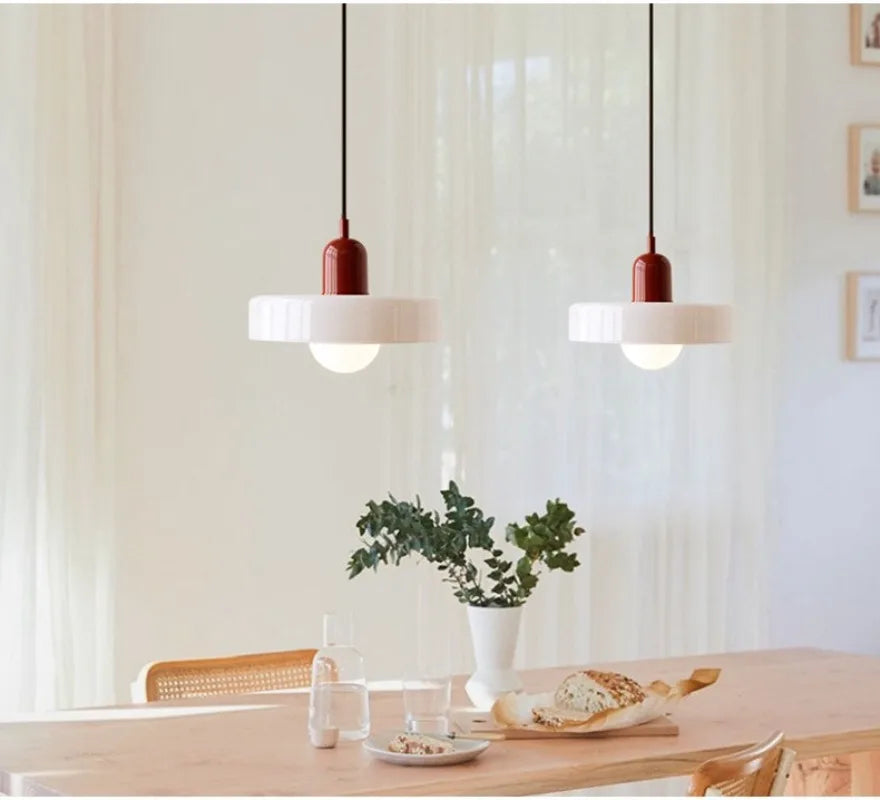 Modern Glass Pendant Lights Kitchen Restaurant Hanging Lamp Ceiling Chandeliers Nordic Decoration Denmark Orange Decor Lighting