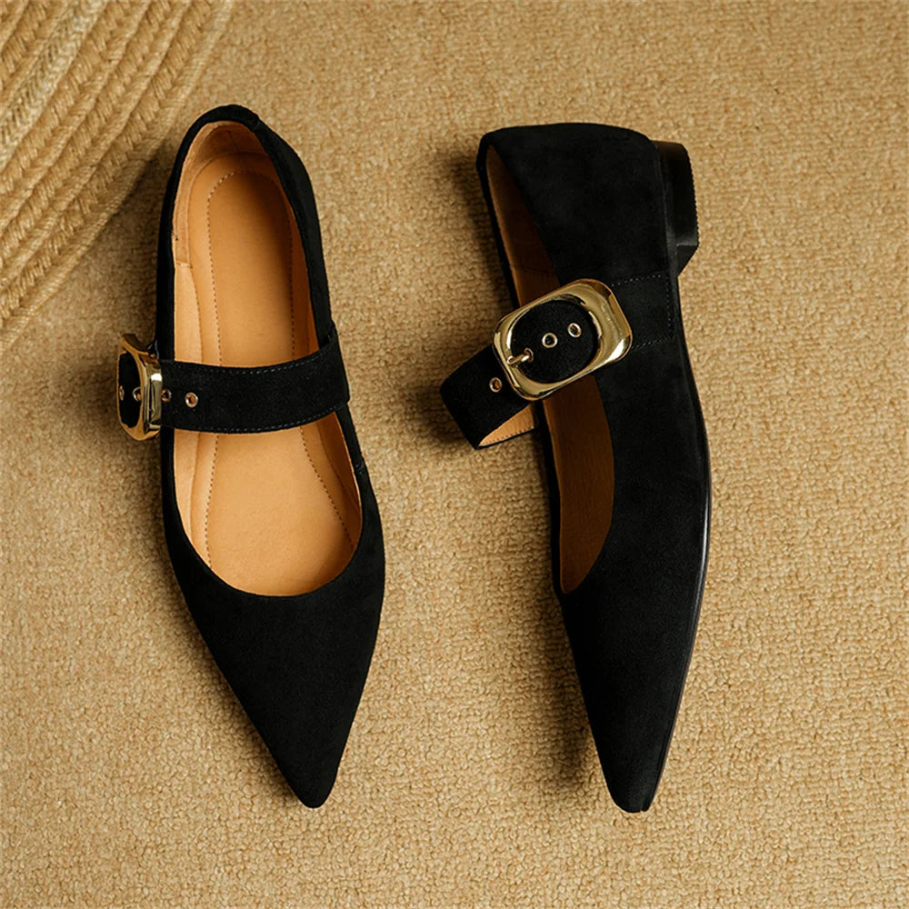 Dilalula Classic Retro Women Flats Buckles Loafers Suede Quality Metal Decoration Casual Shoes Ladies Fashion Dress Mocasines