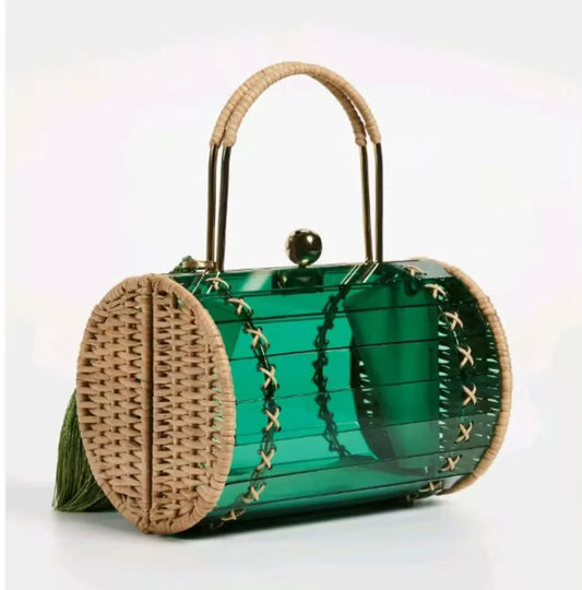 handbag rattan & acrylic air bag women's personality fashion Korean version versatile